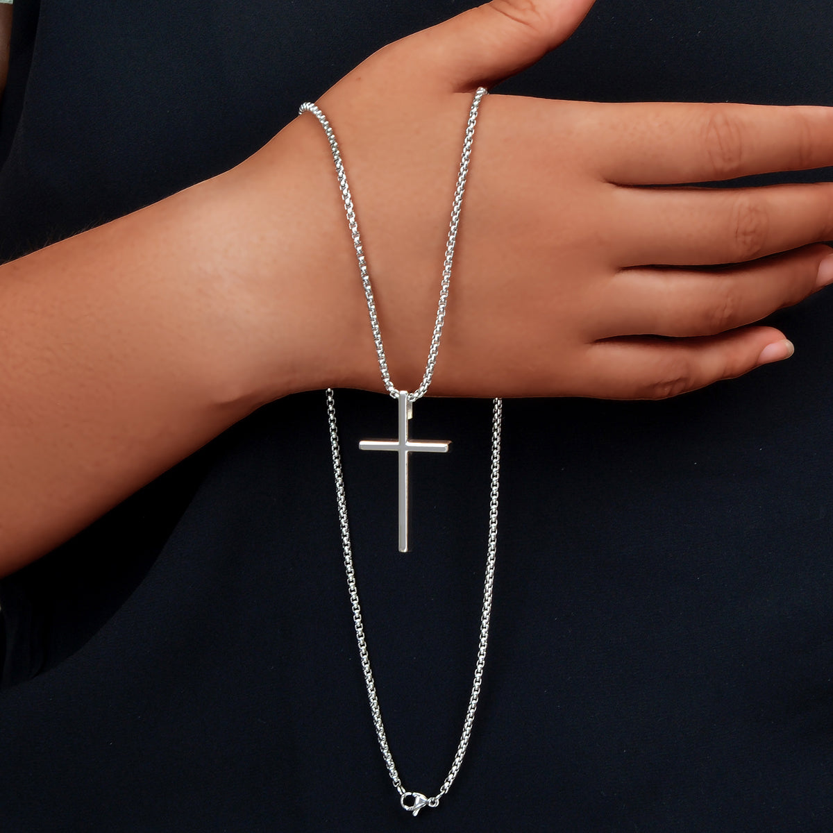 Culture Vault Cross Pendant Long Chain Necklace
