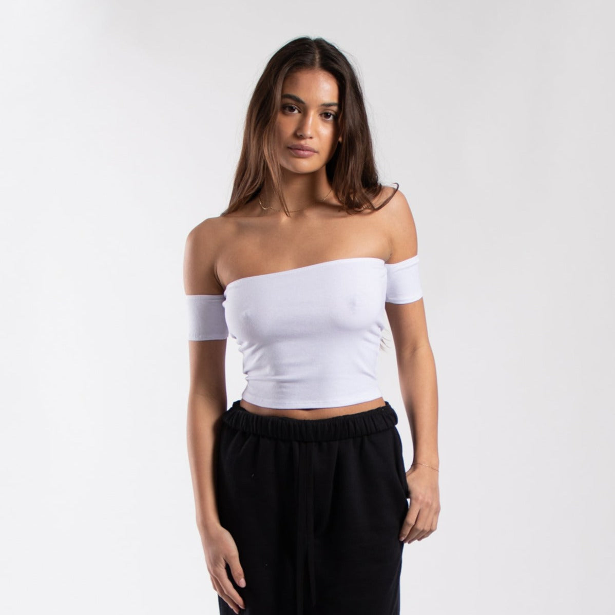 Culture Vault Women's Off Shoulder Cropped Tee