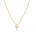 Culture Vault — Pavé Cross Pendant Necklace (Gold)