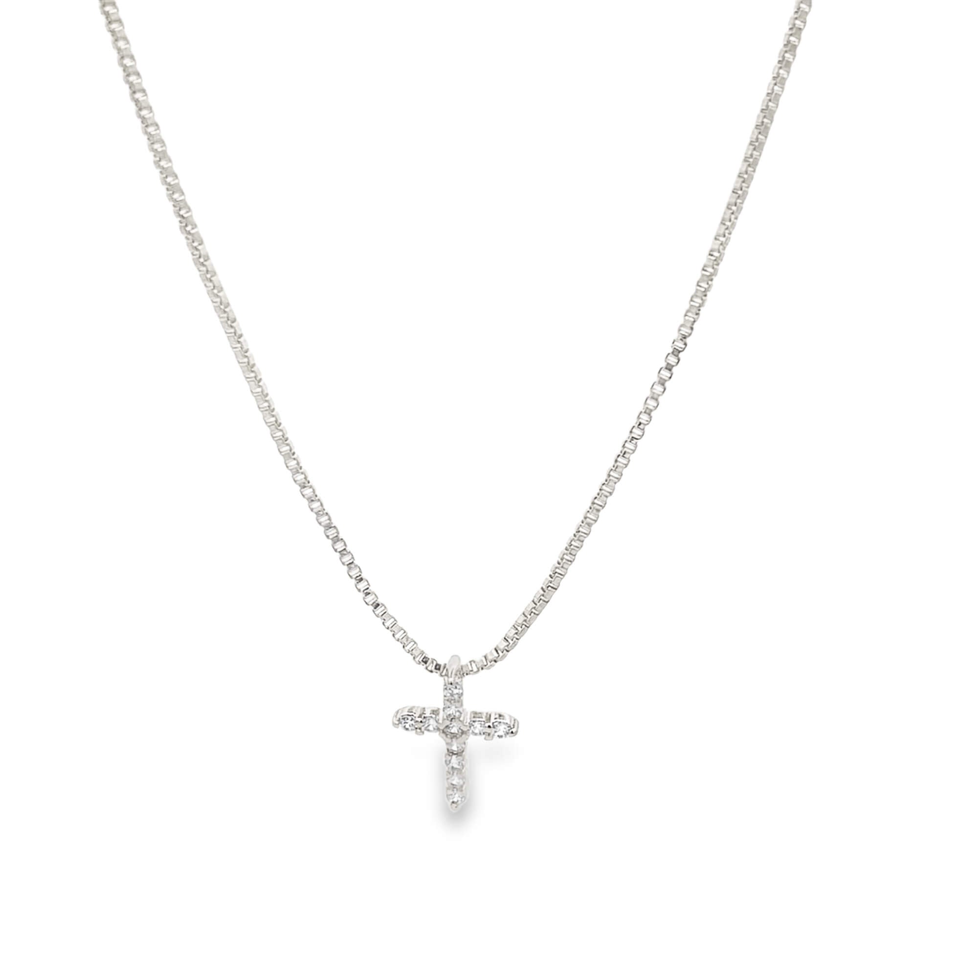 Culture Vault — Pavé Cross Pendant Necklace (Gold)