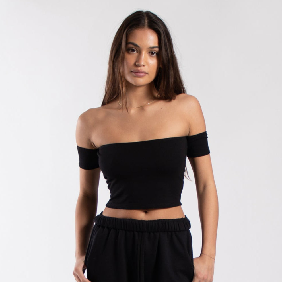 Culture Vault Women's Off Shoulder Cropped Tee