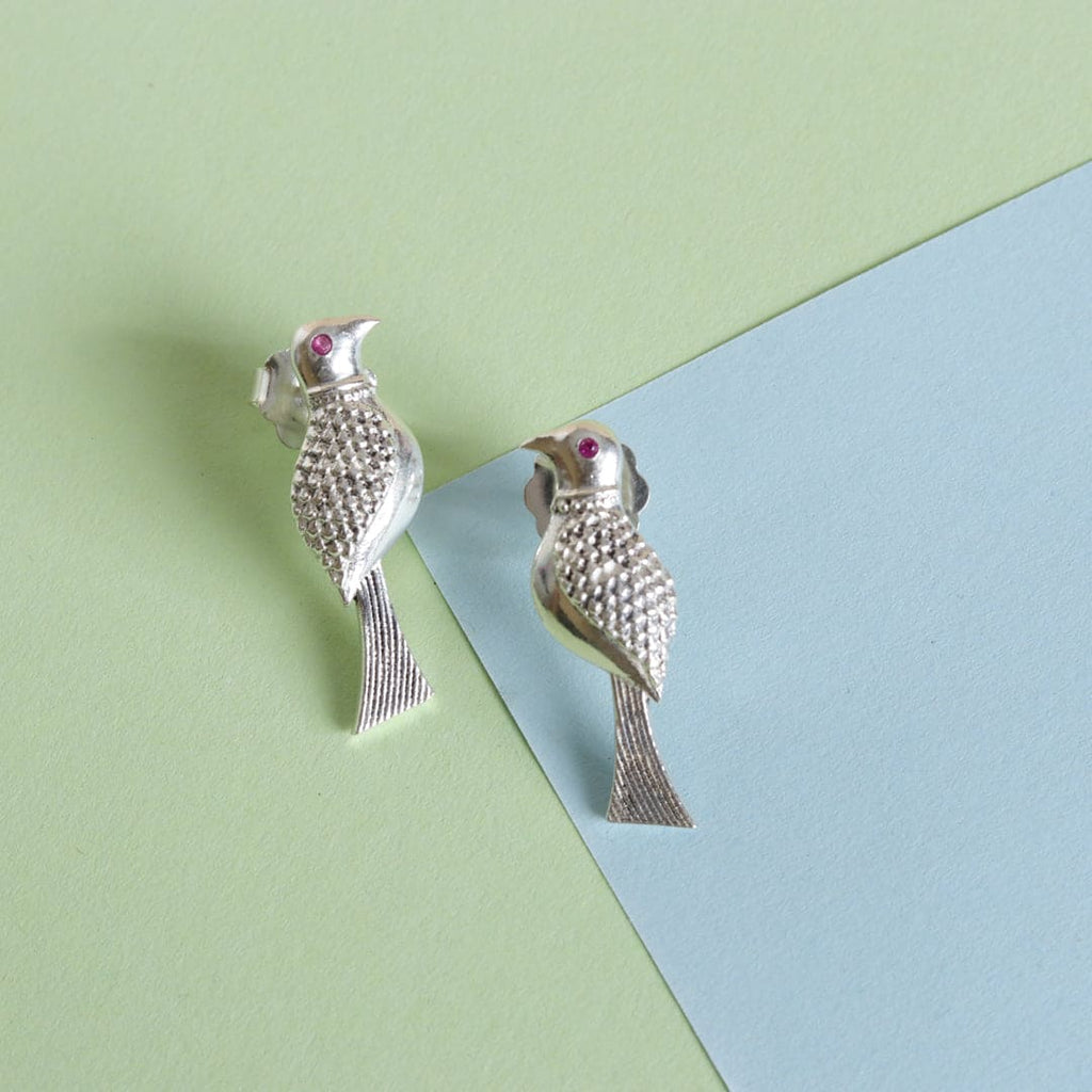 Culture Vault Carved Bird Drop Earrings
