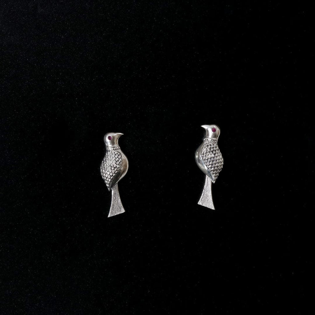 Culture Vault Carved Bird Drop Earrings