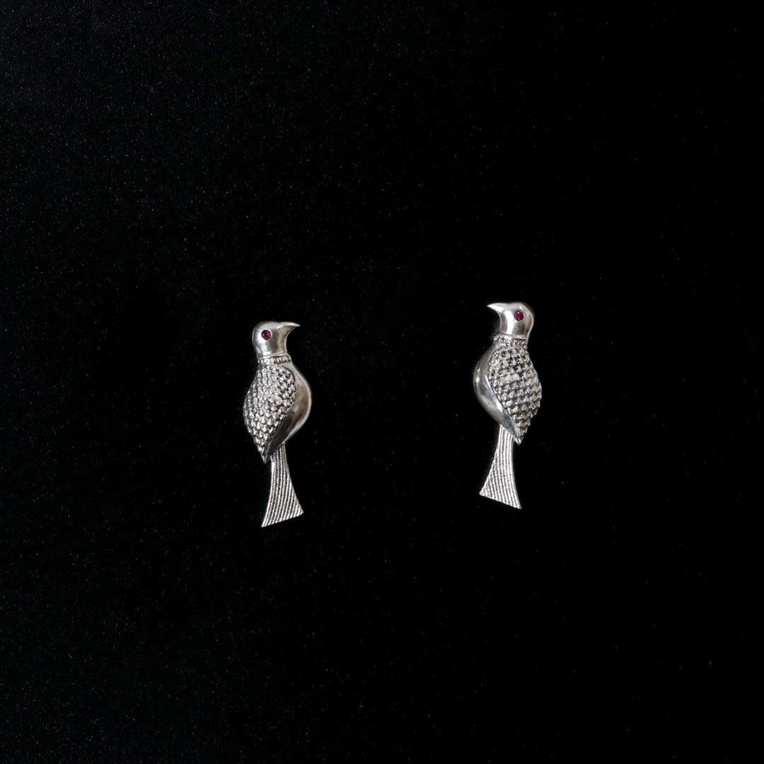 Culture Vault Carved Bird Drop Earrings