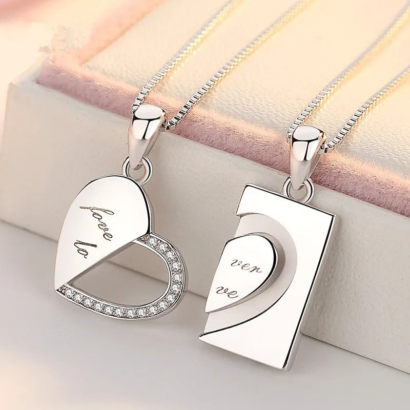 Culture Vault Elegant Heart Couple Necklace