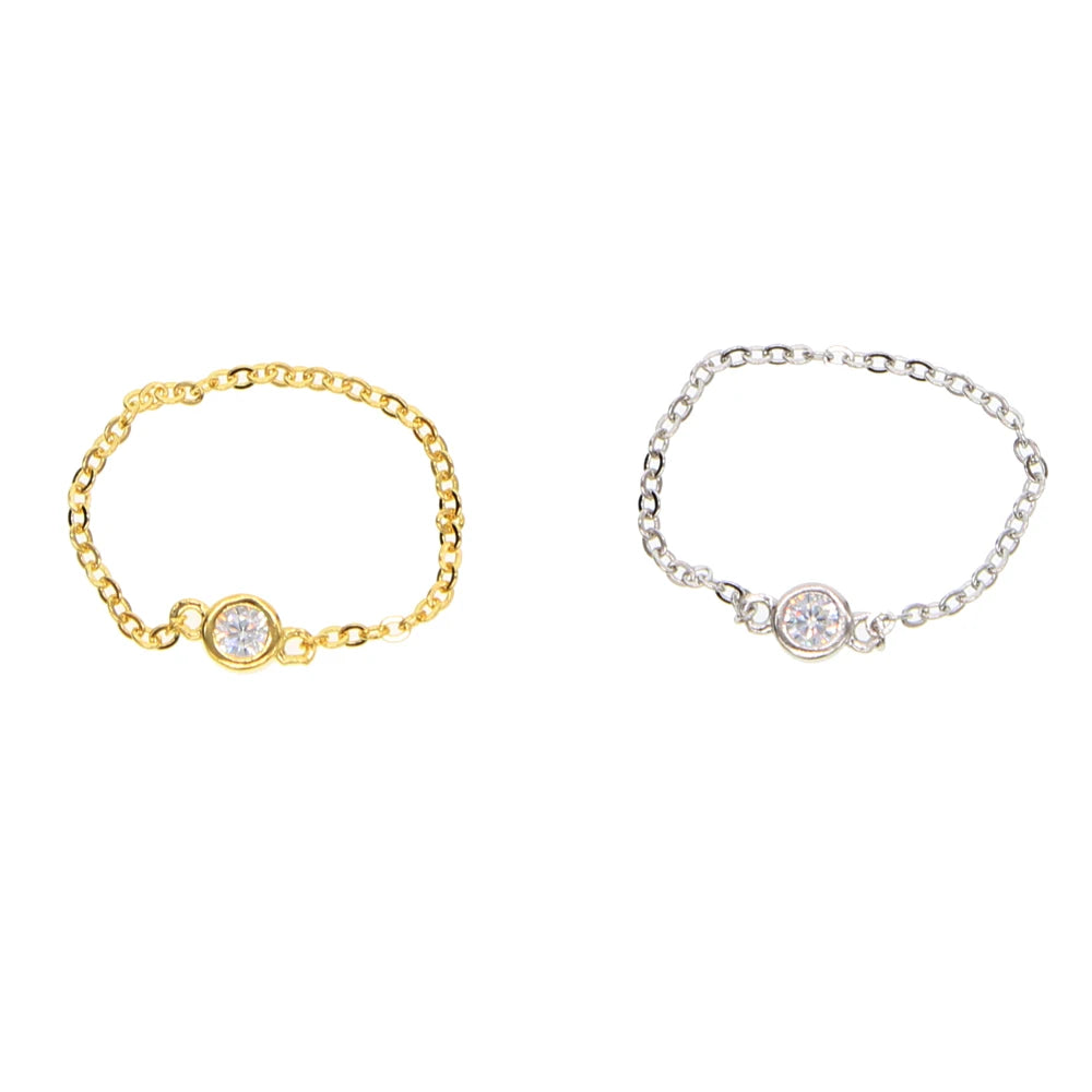 Culture Vault Bezel CZ Chain Ring