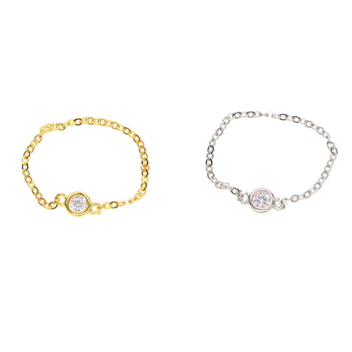 Culture Vault Bezel CZ Chain Ring