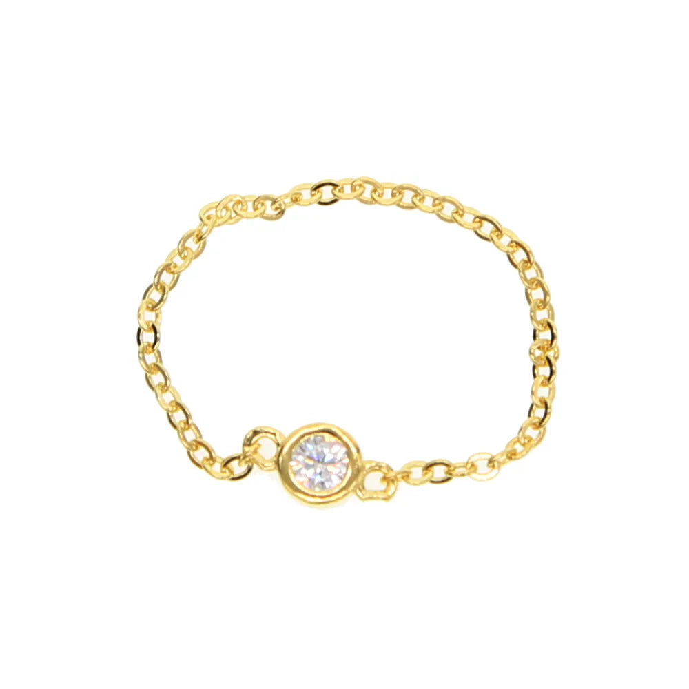 Culture Vault Bezel CZ Chain Ring