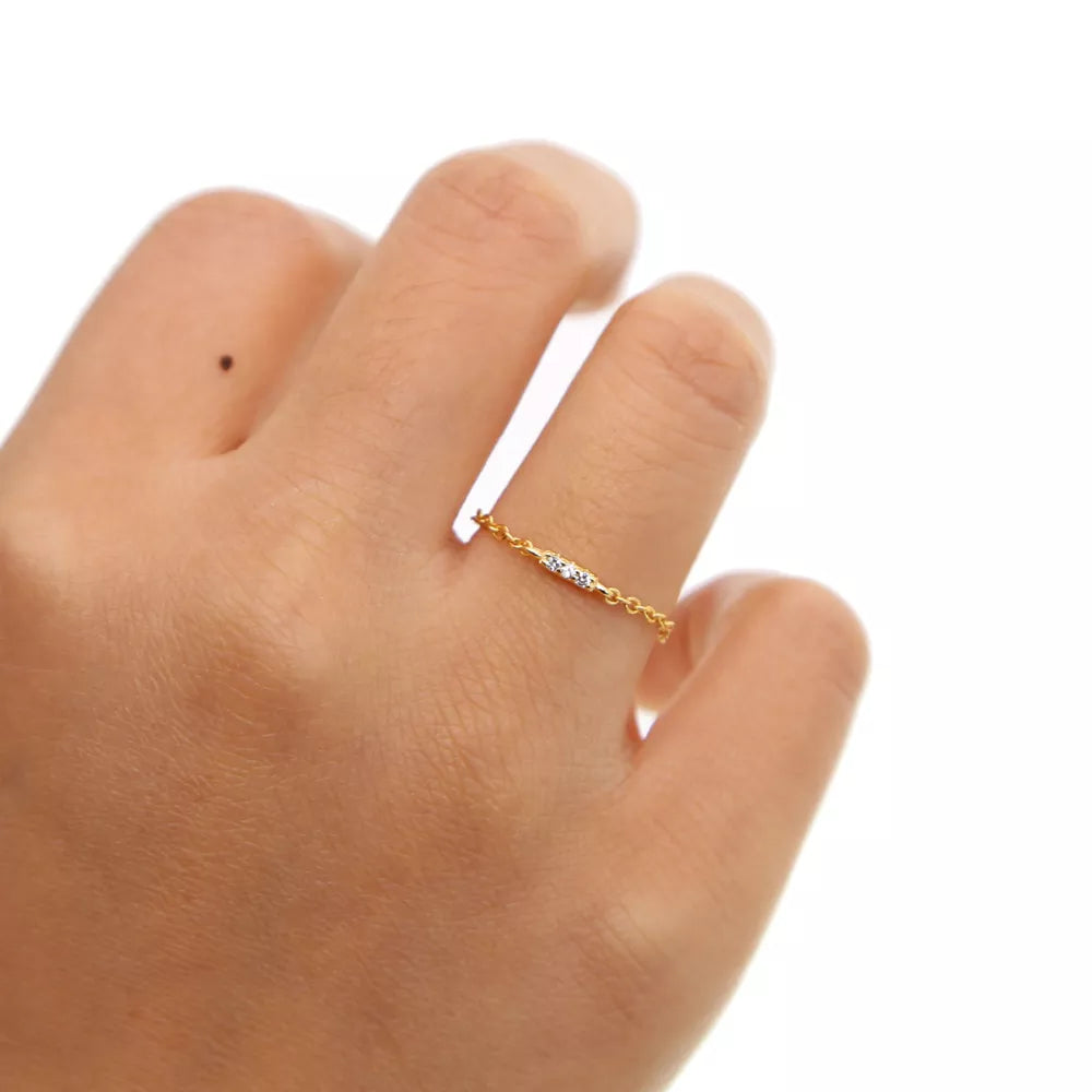 Culture Vault Bezel CZ Chain Ring