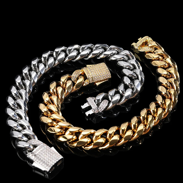Culture Vault Gold CZ Cuban Link Bracelet