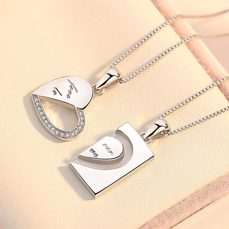 Culture Vault Elegant Heart Couple Necklace