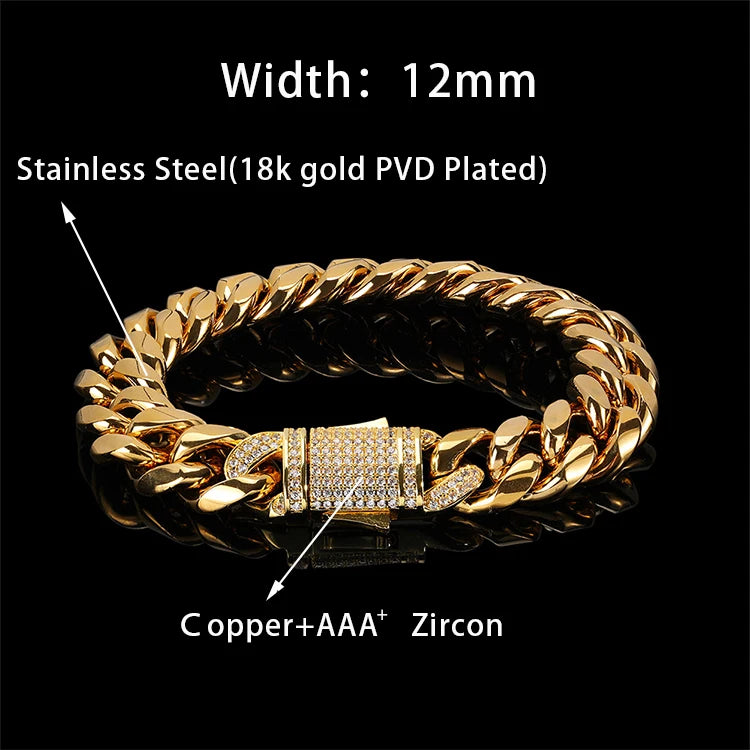 Culture Vault Gold CZ Cuban Link Bracelet