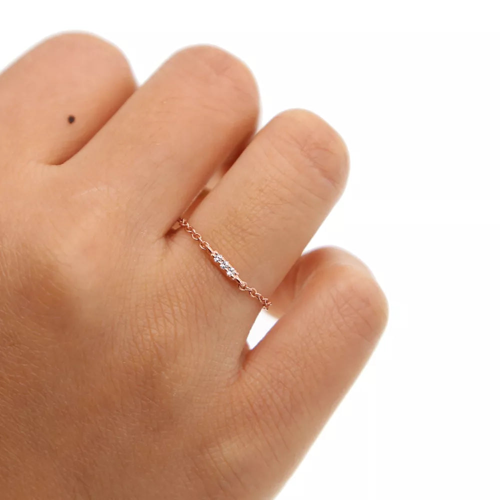 Culture Vault Bezel CZ Chain Ring