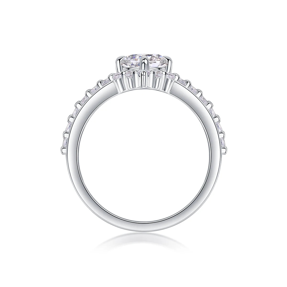 Culture Vault 1CT VVS1 Moissanite Round Brilliant Engagement Ring