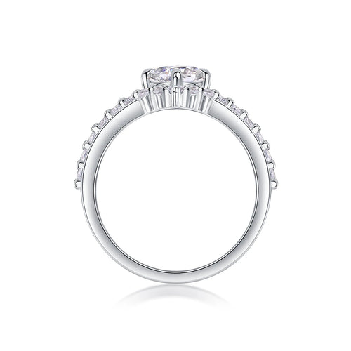 Culture Vault 1CT VVS1 Moissanite Round Brilliant Engagement Ring