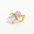 Culture Vault Water Drop Zircon 18K Gold Plated Ring