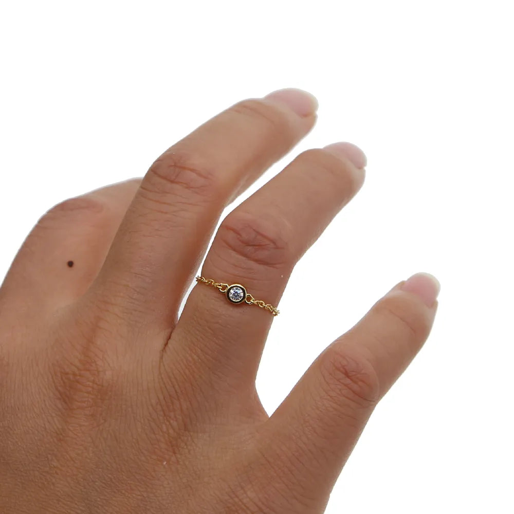Culture Vault Bezel CZ Chain Ring