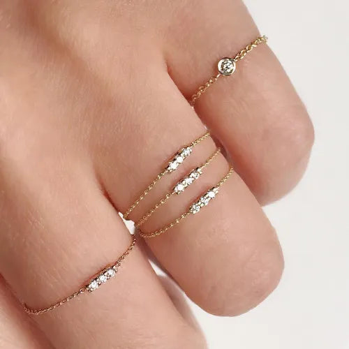 Culture Vault Bezel CZ Chain Ring