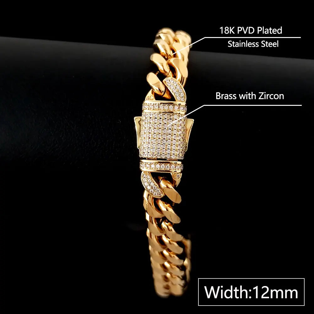 Culture Vault Gold CZ Cuban Link Bracelet