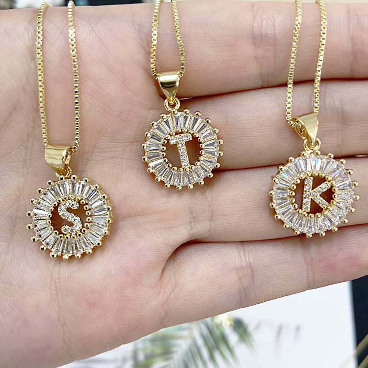 Culture Vault Zircon Initial Pendant Necklace
