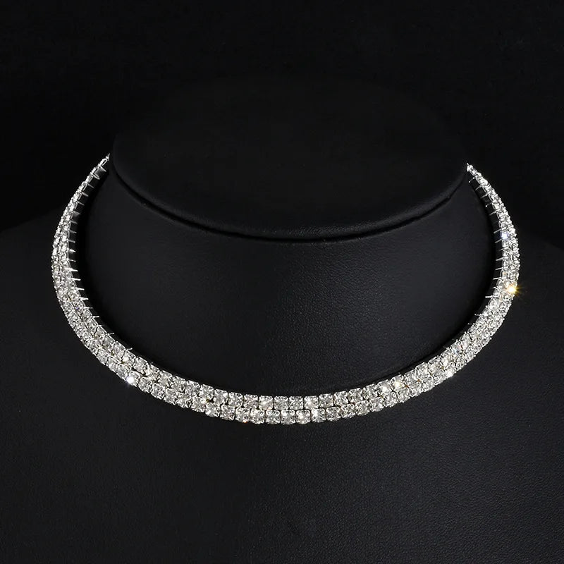 Culture Vault Luxe Pearl Rhinestone Choker Necklace