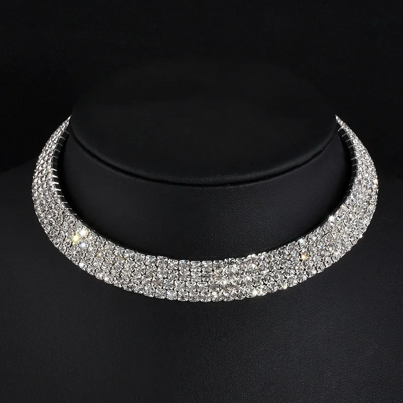Culture Vault Luxe Pearl Rhinestone Choker Necklace