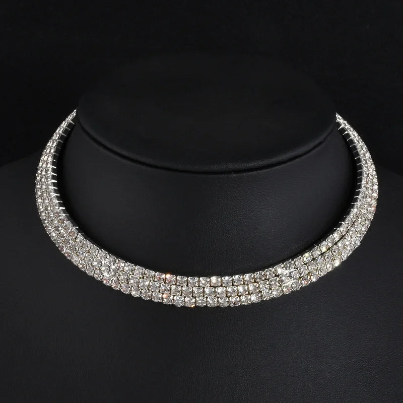 Culture Vault Luxe Pearl Rhinestone Choker Necklace