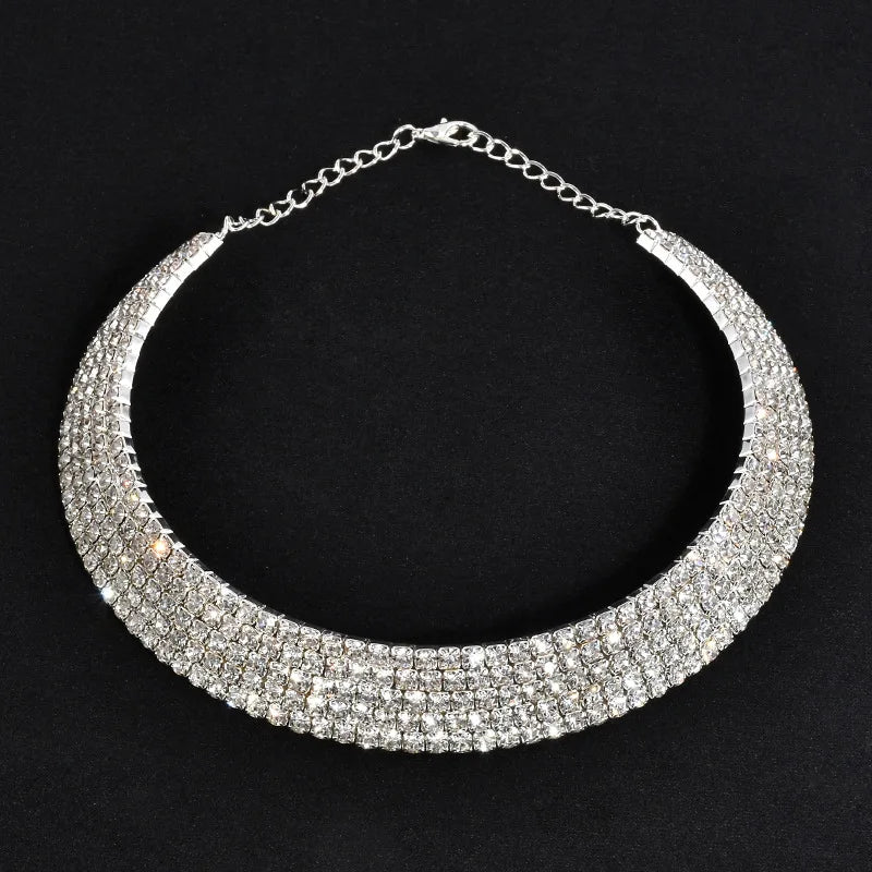 Culture Vault Luxe Pearl Rhinestone Choker Necklace
