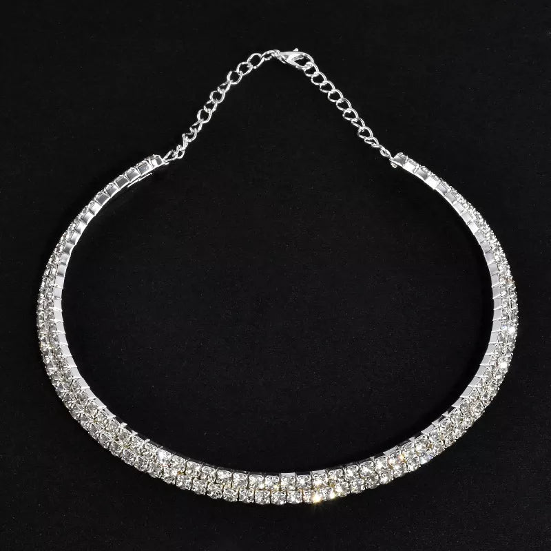 Culture Vault Luxe Pearl Rhinestone Choker Necklace