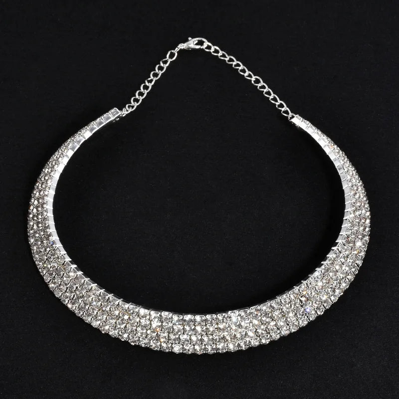 Culture Vault Luxe Pearl Rhinestone Choker Necklace