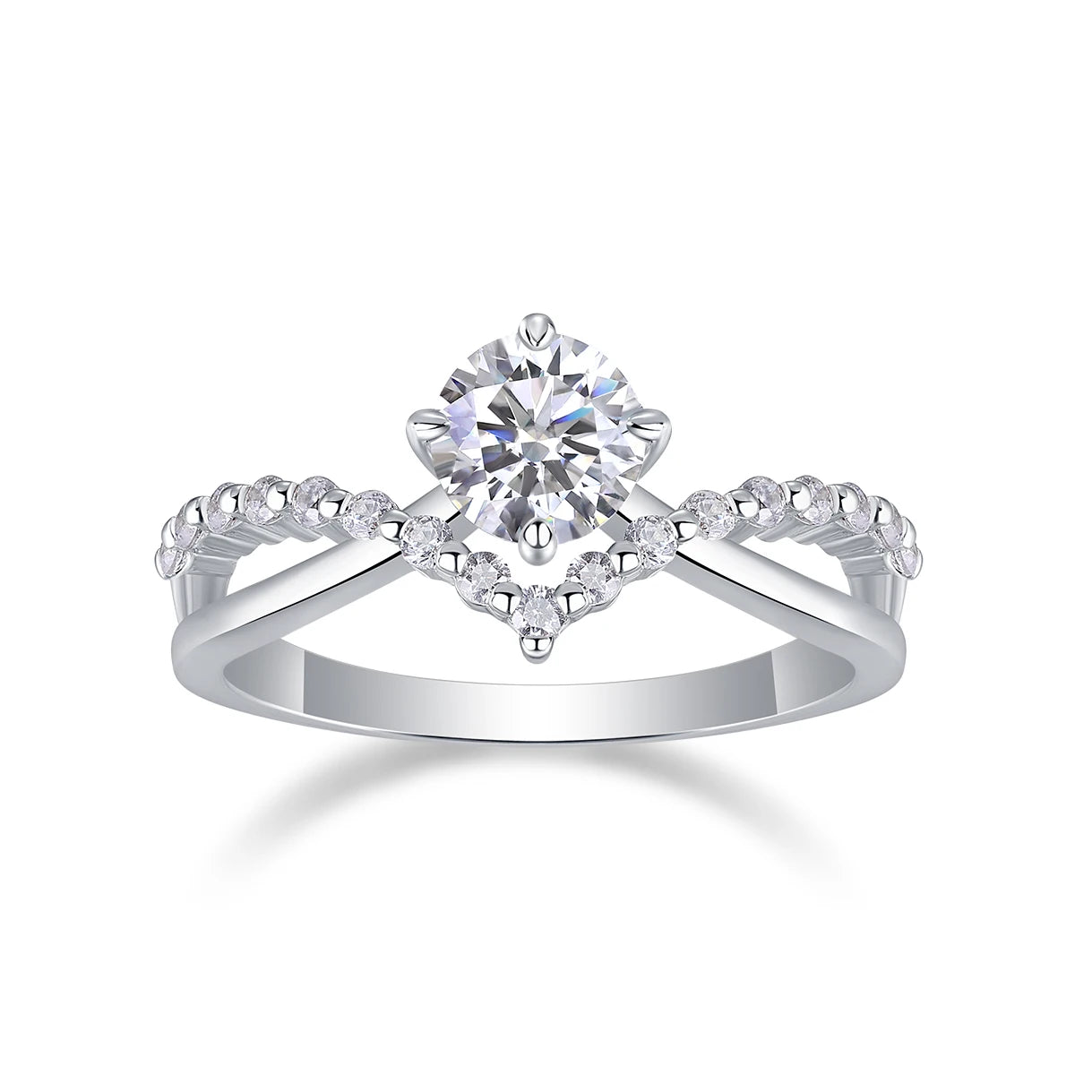Culture Vault 1CT VVS1 Moissanite Round Brilliant Engagement Ring