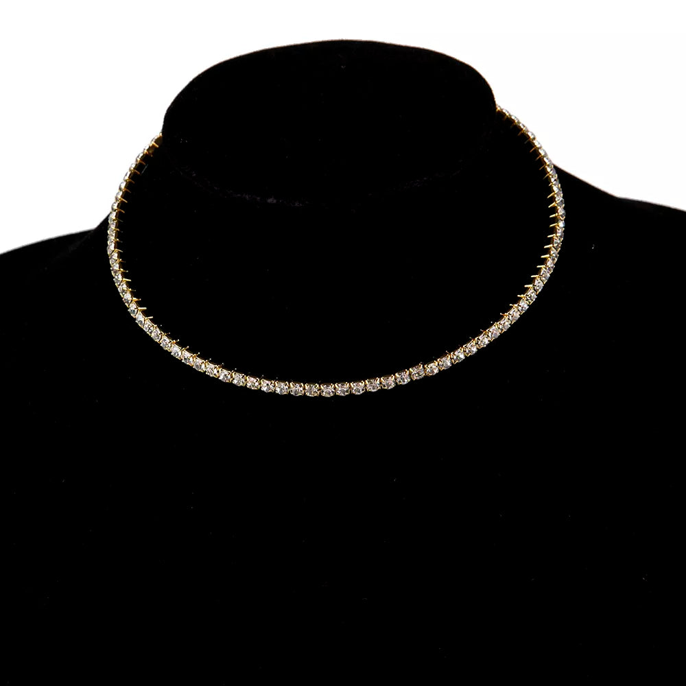 Culture Vault Luxe Pearl Rhinestone Choker Necklace