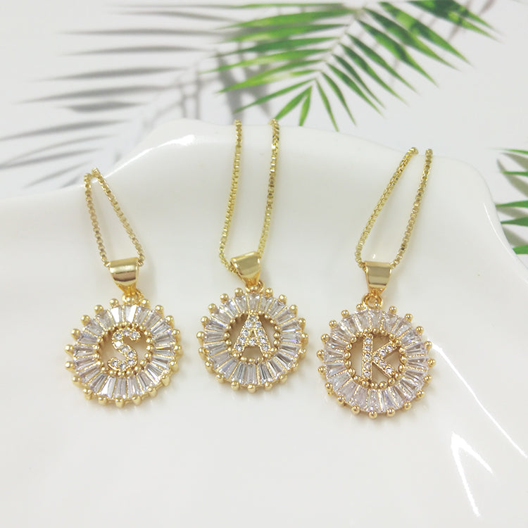 Culture Vault Zircon Initial Pendant Necklace