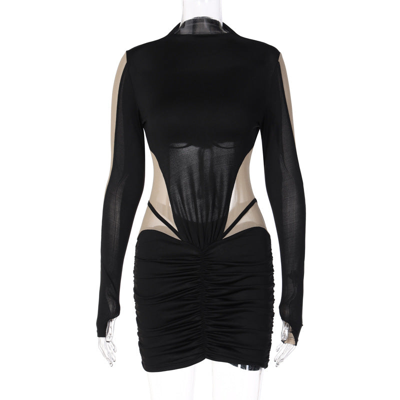 Culture Vault Mesh Patchwork Bodycon Dress