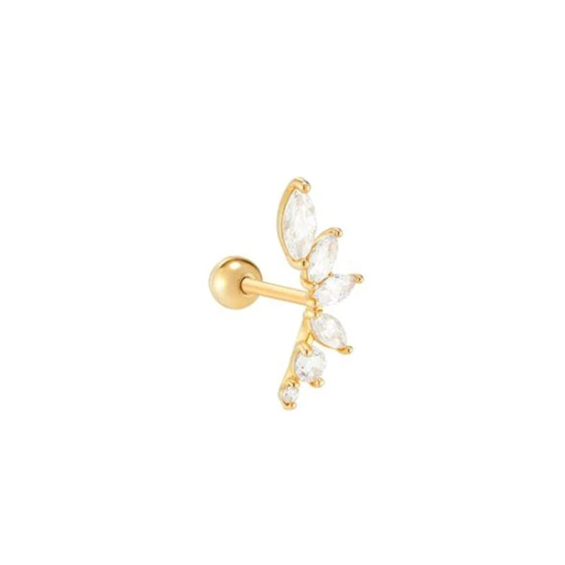 Culture Vault 925 Sterling Silver Butterfly & Lightning Stud Earrings