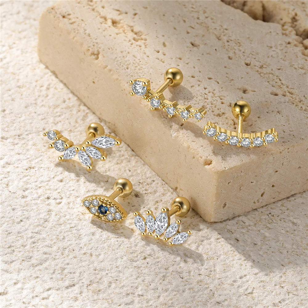 Culture Vault 925 Sterling Silver Butterfly & Lightning Stud Earrings