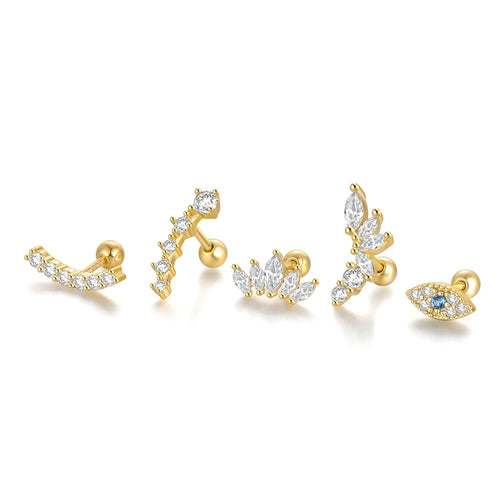 Culture Vault 925 Sterling Silver Butterfly & Lightning Stud Earrings