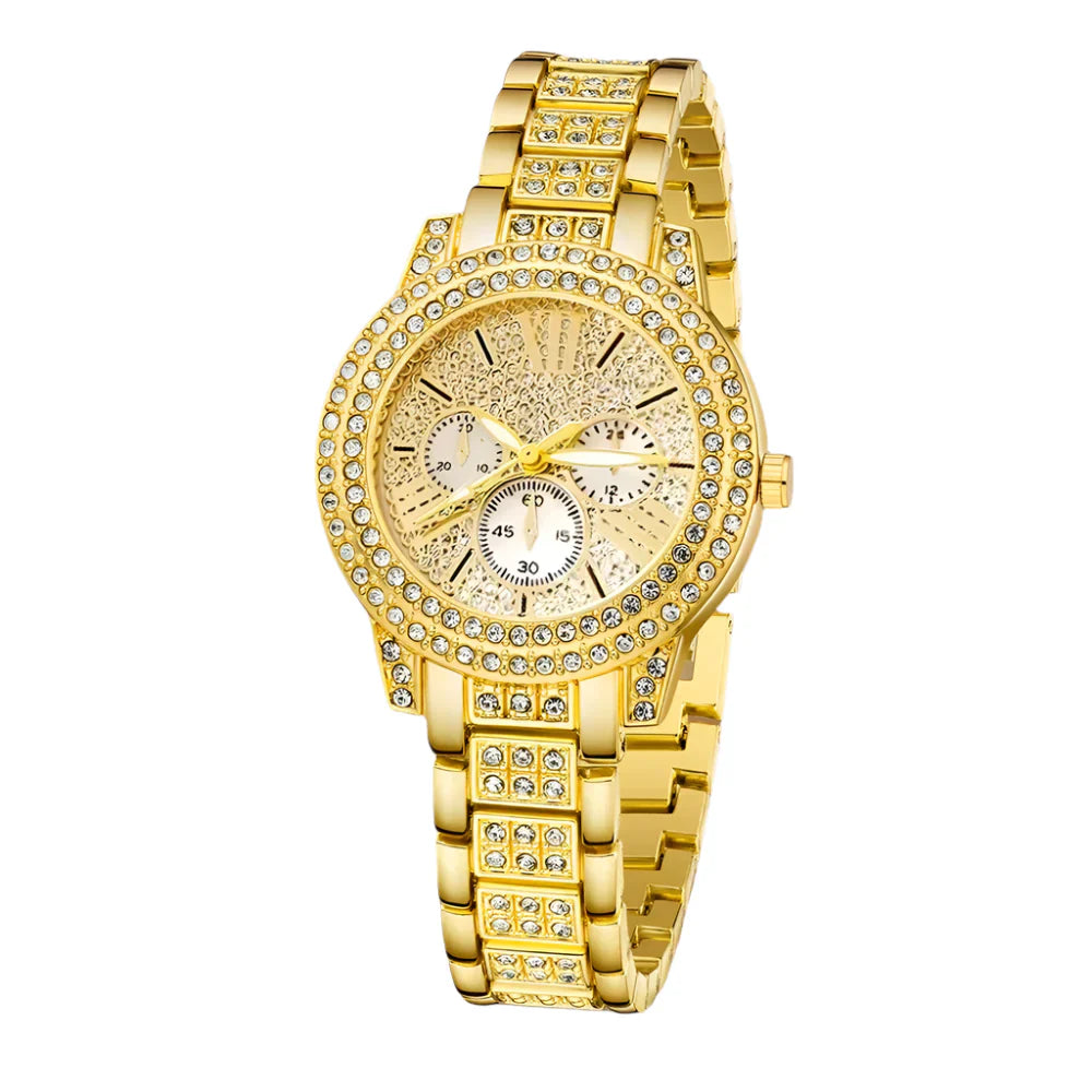 Culture Vault Gold Quartz Watch Jewellery Gift Set