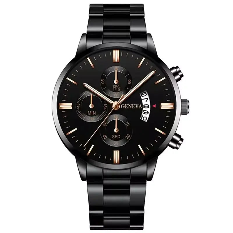 Culture Vault Men's Stainless Steel Quartz Calendar Watch