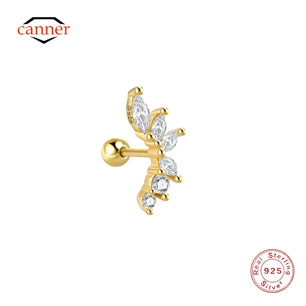 Culture Vault 925 Sterling Silver Butterfly & Lightning Stud Earrings
