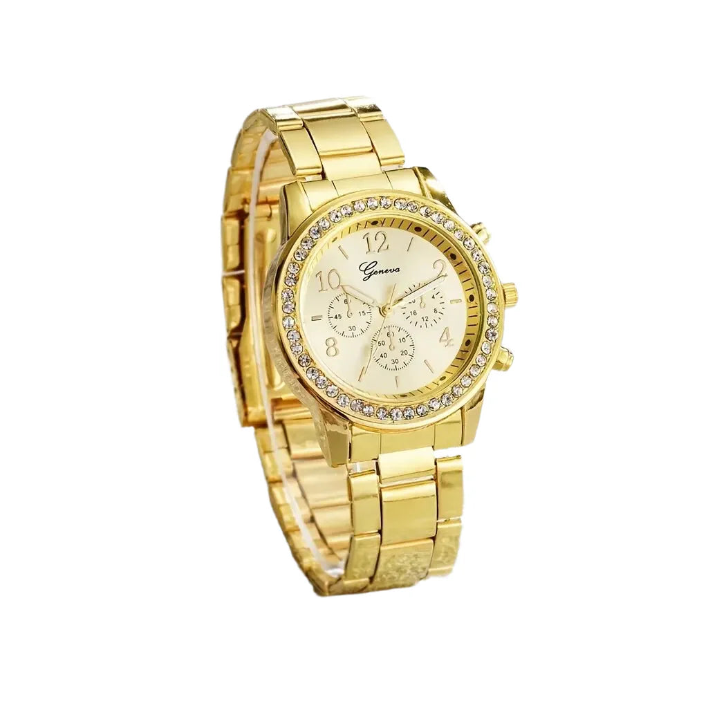 Culture Vault Luxury Gold Watch Jewellery Set