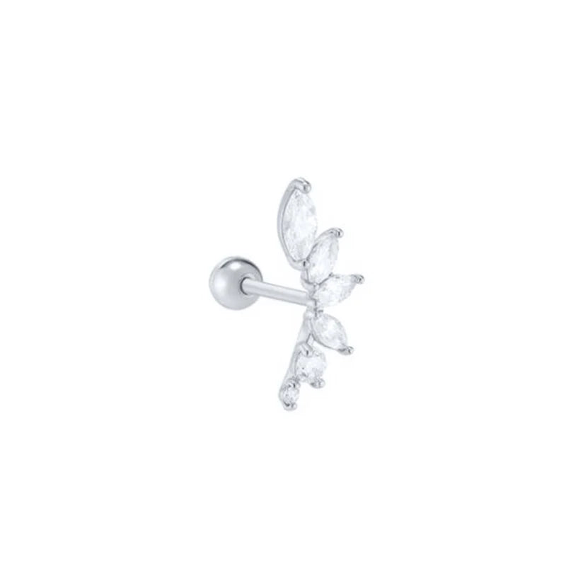 Culture Vault 925 Sterling Silver Butterfly & Lightning Stud Earrings