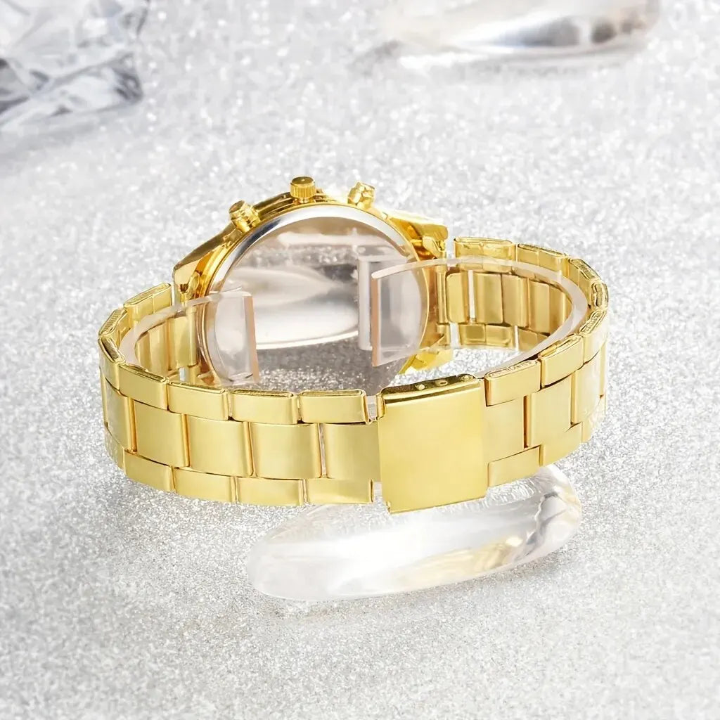 Culture Vault Luxury Gold Watch Jewellery Set