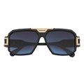 LEGEND - Retro Flat Top Square Sunglasses Black Blue-Lavender Fade-0