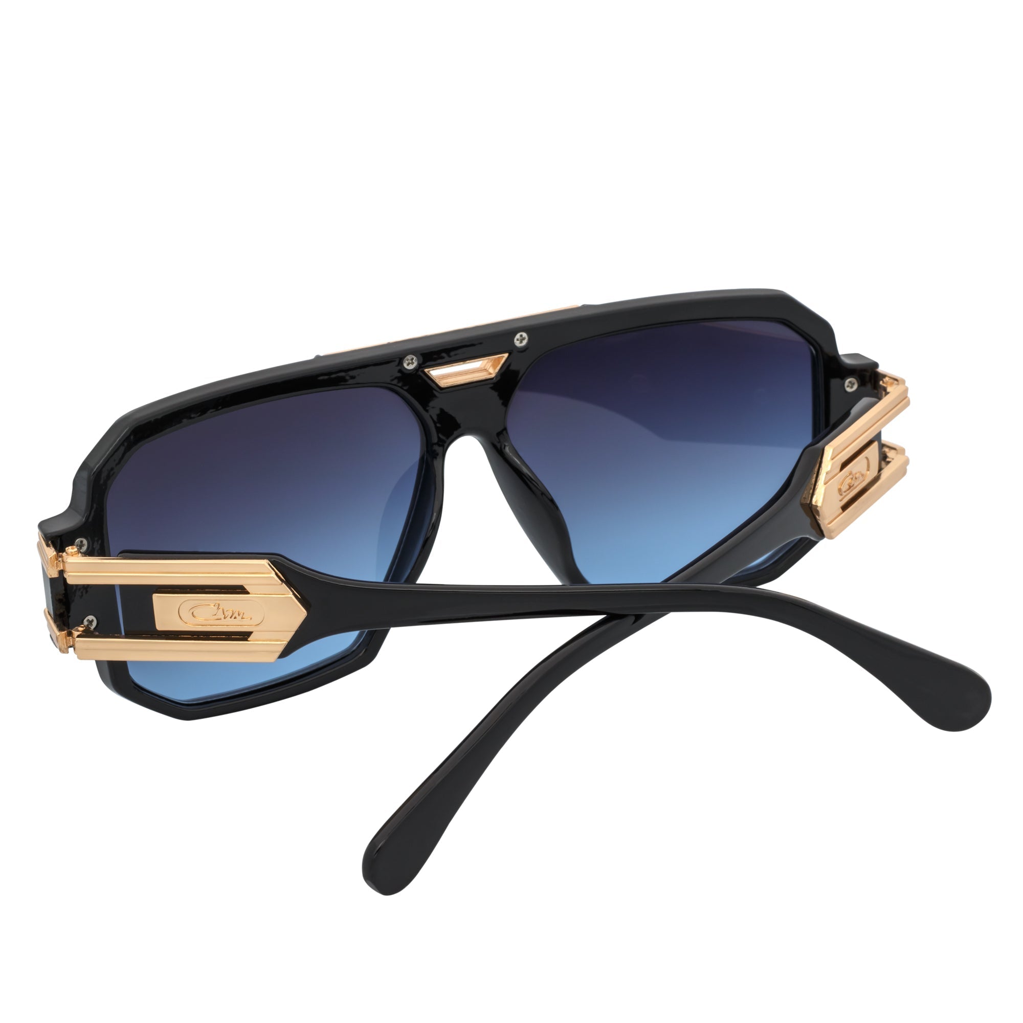 LEGEND - Retro Flat Top Square Sunglasses Black Blue-Lavender Fade-4