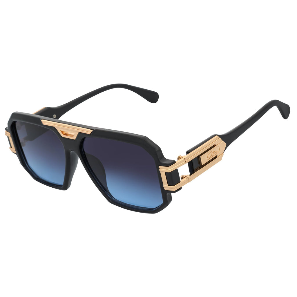 LEGEND - Retro Flat Top Square Sunglasses Black Blue-Lavender Fade-1